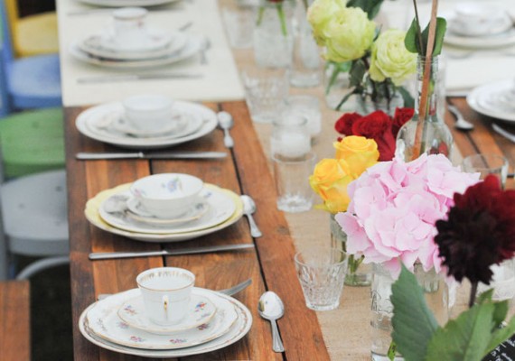 Fleurs et décoration pour salle de réception, table de mariage